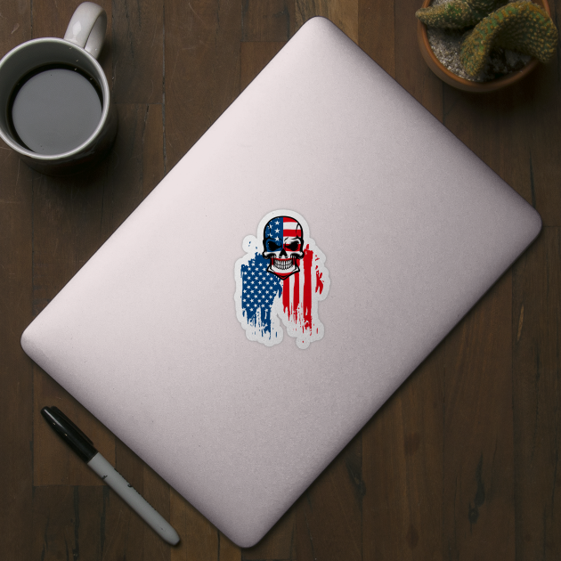 Skull with American Flag by ColorShades